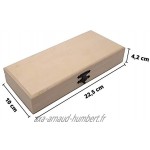 benelea Boîte de rangement en bois avec couvercle 22,5 x 10 x 4,2 cm Idée de cadeau à peindre bricoler et décorer