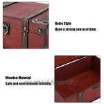 Boîte de rangement en bois Vintage boîte au trésor décorative avec serrure pour livres bijoux boîte au trésor organisateur de cuisine maison6282-2301