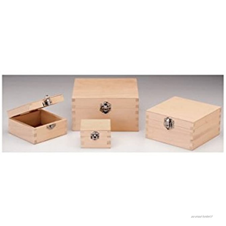 GLOREX boîte en bois Bois naturel 10 x 10 x 5,5 cm