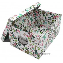 Guozi Décoratif Boîte de Rangement en Carton avec Couvercle Boîte de Stockage de Fichiers Pliable 34 x 24.5 x 14.5cm Papillon