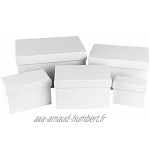 Ideen mit Herz Lot de 5 boites cadeaux avec couvercles 5 tailles différentes En carton solide Idéal pour anniversaire et mariage Rectangulaire de 8 à 18 cm