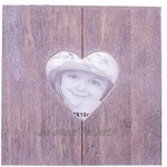 Rivanto® Boîte cadeau en bois avec cadre photo en forme de cœur 20 x 20 x 6 cm