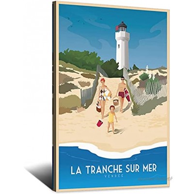 ASFGH La Tranche Sur Mer France Poster de voyage vintage Décoration murale moderne sur toile pour bureau familial