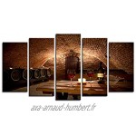 DECLINA Tableau Decoration Murale Salon Toile imprimée Tableau Deco Cadre Deco Design Cave à vin 150x80 cm Multicouleur
