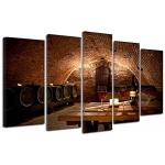 DECLINA Tableau Decoration Murale Salon Toile imprimée Tableau Deco Cadre Deco Design Cave à vin 150x80 cm Multicouleur