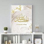 Nordic Ideas Set de 3 Poster Islam Doré 30x40 Tableau Arabe Citation Maison Décoration Murale Affiches Impression Déco Salon Moderne PTGL003-M