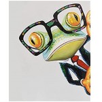 Peintures murales en toile affiches et d'animaux modernes grenouille avec des lunettes Tableaux pour la Decoration de salon 40x60 cm x1 sans cadre