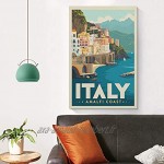 SDFGSD Affiche vintage Italie Amalfi Coast Poster décoratif sur toile Art mural Salon Chambre