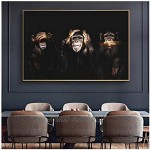 ZMFBHFBH Imprimer 3 singes Photo Animale Toile Art Mural Affiches et Impressions Peinture décor à la Maison Salon décoration 60x120 cm 23,6 x 47,2 Pouces sans Cadre