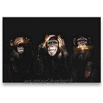 ZMFBHFBH Imprimer 3 singes Photo Animale Toile Art Mural Affiches et Impressions Peinture décor à la Maison Salon décoration 60x120 cm 23,6 x 47,2 Pouces sans Cadre