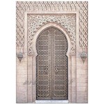 zszy Allah Islamique Mur Art Toile Affiche Marocain Arc Rose Porte Musulman Décoratif Image Peinture Moderne Mosquée Décor À La Maison-50x70 cm x 3 pcs sans Cadre