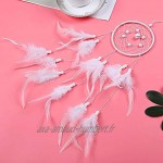 NEHARO Catcher de rêve Dream Catcher de Mur d'enfants Suspendus Décor Main Plume Blanche Boho Dreamcatcher Mobiles décoratifs Color : White Size : 50 * 11cm