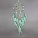 Samine Attrape-rêves créatif vert menthe pour décoration d'intérieur Grand cercle