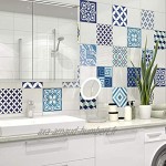 15 Stickers adhésifs carrelages | Sticker Autocollant Carrelage Mosaïque carrelage mural salle de bain et cuisine | Carrelage adhésif azulejos bleus 10 x 10 cm 15pièces