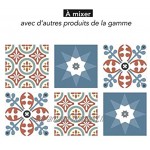 Draeger Paris Stickers carrelage 15x15 cm Motifs Floraux Rouges