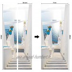 JJBWZX Stickers Porte 3D Trompe l'oeil Beaux Escaliers Blancs 88X200Cm Autocollant De Porte 3D Poster Papier Peint Auto-Adhésif Imperméable PVC Muraux pour Chambre Salon Cuisine Décoration