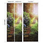 M.Z.A Stickers muraux 3D pour porte Motif paysage forêt et soleil 79 x 200 cm