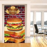WENQI Stickers De Porte Sandwich Au Burger 80X200 Cm 3D Intérieure Chambre Affiche De Porte Étanche Auto-Adhésive Chambre D'Enfant Salon Chambre Porte Art