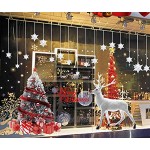 CMTOP Fenêtres de Noël Stickers Muraux Arbre de Noël Amovible Renne Fenêtres de Noël S'accroche Pour la Maison Restaurant Magasin Supermarché PVC Statiques Autocollants