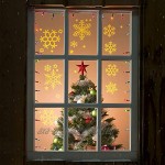 JUN-H 218 PCS Vitrophanie Noel Decoration Autocollants pour Fenêtre de Noël Flocons de Neige Décoration de Fenêtre de Noël Pour Portes Vitrines Accueil Boutique Décorations
