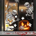 O-Kinee Halloween Stickers Fenêtre Autocollants 4PCS Halloween Decorationspour Fenêtre et Vitrine Autocollants Le Crâne pour Maisons hantées Halloween Party