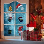 TSLBW 8 pièces Autocollants de Fenêtre de Noël GNOME Flocons de Neige Renne Cadeaux Joyeux noël PVC Autocollants de fenêtre pour la Maison Magasin Affichage décorations de noël Fournitures de fête