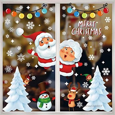 Yuson Girl Décoration Noël Sticker Autocollants de Fenêtre Verre Murale Muraux pour Noel Déco