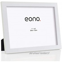 Brand – Eono Cadre en Bois Massif pour Documents et diplômes de 22x28 cm en Papier Standard avec Verre Haute définition et Support arrière Blanc