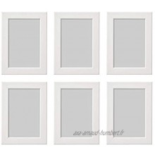 Ikea FISKBO Lot de 6 Cadres Photo Blanc 10 x 15 cm Carton Panneaux de Fibres Aluminium Plastique polystyrène Peinture Blanc 10x15cm