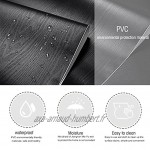 KINLO Papier Peint Grain de Bois Noir 61 * 500CM Autocollant de Meubles épais PVC Adhésif Film Autocollant Imperméable Stickers Meubles Applicable aux Cuisines et Salons etc.