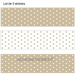 Lot de 3 Stickers Adhésif pour Meuble IKEA MALM Modèle à Pois Couleur Beige