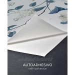 Vinyle adhésif pour meubles et murs 40 x 500 cm fleurs raffinées bleu et blanc fond blanc VNL-129