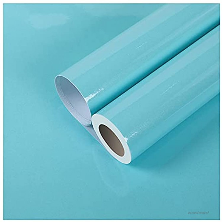 WDSHB Film adhésif PVC Vinyle Autocollants Meuble Autocollant Amovible Peel and Stick Stickers pour Meuble Cuisine Porte Size:60cm*15m,Color:Bleu Clair