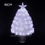 Arcoiris Arbre de Noël en fibre avec lumières LED Arbre en fibre optique de Noël avec changement de couleur Lumière LED fibre optique 90 cm blanc