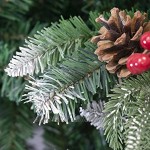 Arcoiris® Arbre de Noël artificiel pommes de pin et acajou vert naturel matériau PVC support en métal 120 à 240 cm