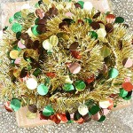 Awtlife Gold 150 cm Pop-up Christmas Tinsel Tree Arbre de Noël Artificiel Pliable Magnifique et Ruban pour Noël