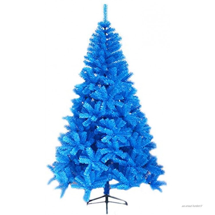 Bleu Artificielles Sapin De Noël Montage Facile Arbre De Noel Ignifuge l'anniversaire PVC Le Noël Ornement-Bleu 180cm6 Feet
