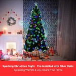 Cliselda 120cm Sapin de Noël Artificiel avec 130 Pointes Arbre de Noël Lumineux en Fibre Optique 1,2m Arbre de Noël Matériel PVC avec Support Métallique pour Décoration Noël