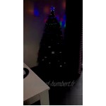 Costway Sapin de Noël Arbre de Noël Artificiel PVC avec Lumières LED Multicolore et Pied en Métal pour Décoration de Noël 150 180 210cm Vert 150 CM