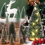 Gxhong Mini Sapin de Noël Sapin de Noël Artificiel 10 15 20 cm sapin de Noël pour Décoration Noël Chambre DIY Table Décor Fête 9 Pièces