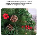 LHDQ Sapin de Noël Artificiel Sapin de Noël 120 150 180 cm Sapin de Noël avec des Pommes de pin y Compris Support en métal Ignifuge,décoration de Noël,210cm 7 ft