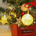 Petit sapin de Noël de 50 cm avec lumières Petit sapin de Noël décoré d'intérieur Décoration de bureau pour la maison le bureau les courses le bar rouge