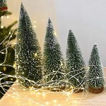 Petit sapin de Noël mini sapin de Noël mini sapin brosse à bouteille faux sapins avec base en bois pour décoration de table vert plante