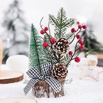 Riveryy Arbre De Noël Mignon,2 pièces d'hiver De Noël Miniature D'ornement,Mini Arbre de Noël,Sapin de Noel Miniature,Mini Arbres De Noël Modèle,pour Décoration Noël Chambre DIY Fête22.5cm