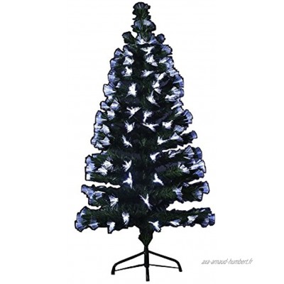 Sapin de Noël artificiel lumineux en fibre optique + 88 LED + 8 Jeux de lumière livré avec son pied Hauteur 90 cm