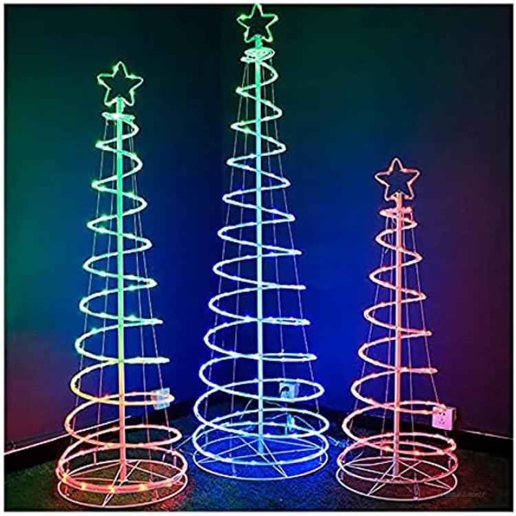 Sapin de Noël en fibre optique LED 1,8 m 12 couleurs contrôle des points RVB synchronisation colorée parfait pour une décoration de vacances en intérieur et en extérieur