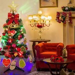 Sapin de Noël Outgeek LED Arbre de Noël artificiel de 60cm 24in avec Petite guirlande d'ornements d'étoile de ruban de pomme de Pinecone