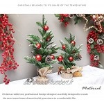 SMLJFO Mini sapin de Noël artificiel 50 cm imitation aiguilles de pin de table avec base en tissu et baies pour décoration de Noël fête maison bureau
