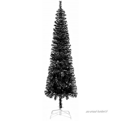Susany Sapin de Noël étroit Arbre de Noël Artificiel Noir 150 cm