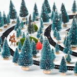 TUPARKA 48 Pcs Mini Sisal Arbres De Noël Bouteille Brosse Arbres Arbres De Table Arbres Diorama pour la Fête De Noël Décoration de La Maison
